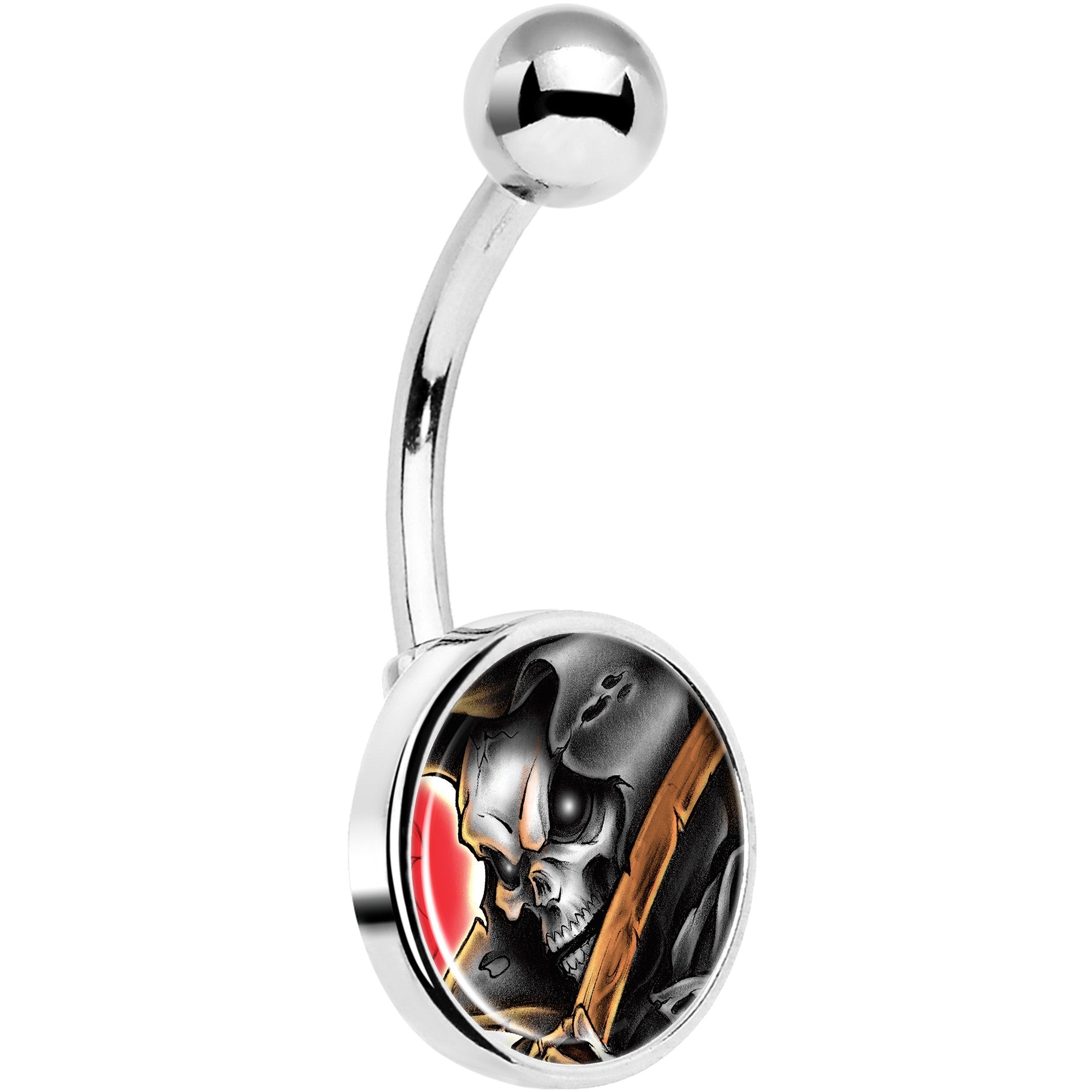 Wake the Dead Grim Reaper Halloween Belly Ring