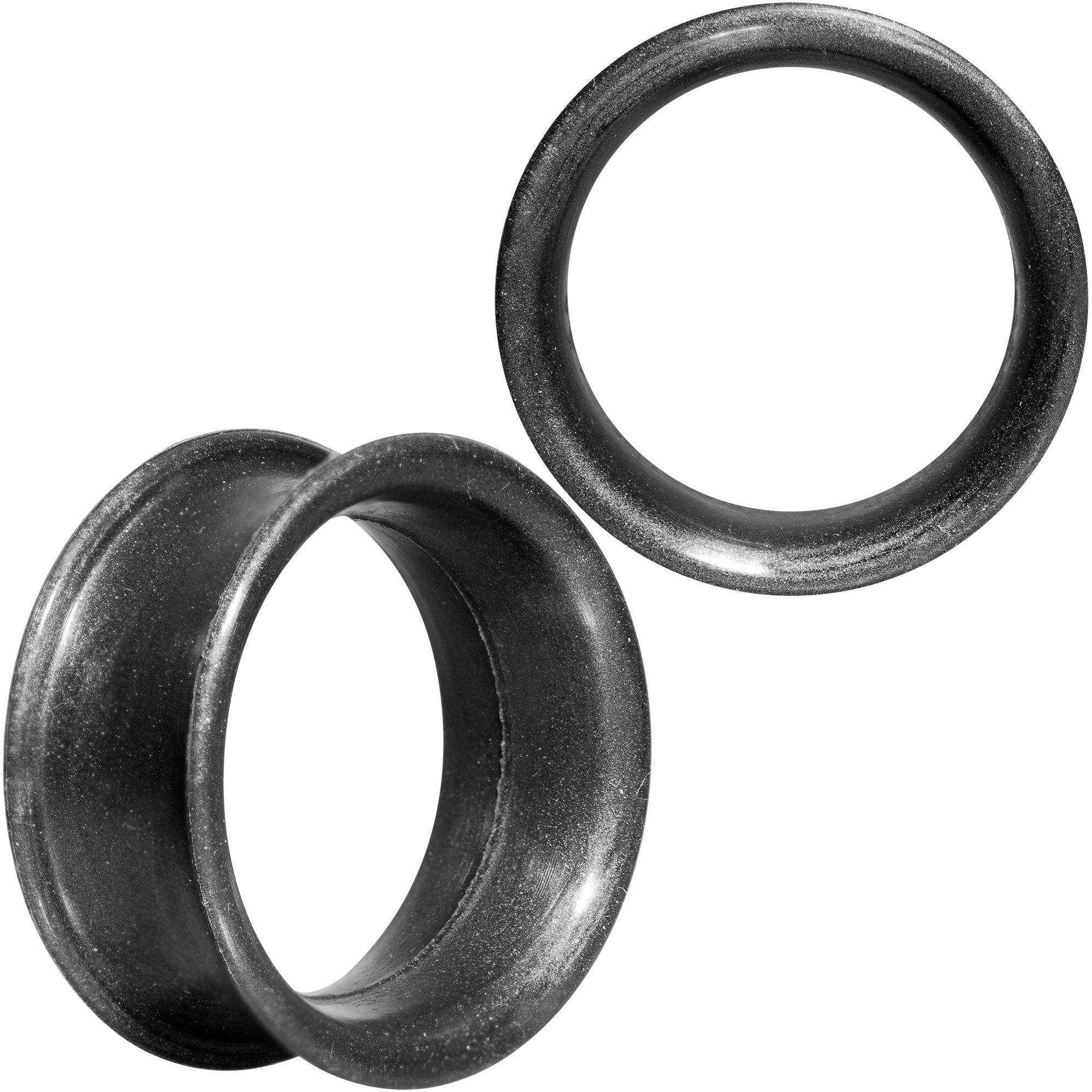 Thin Flexible Metallic Black Silicone Tunnel Plug Set 6mm to 25mm