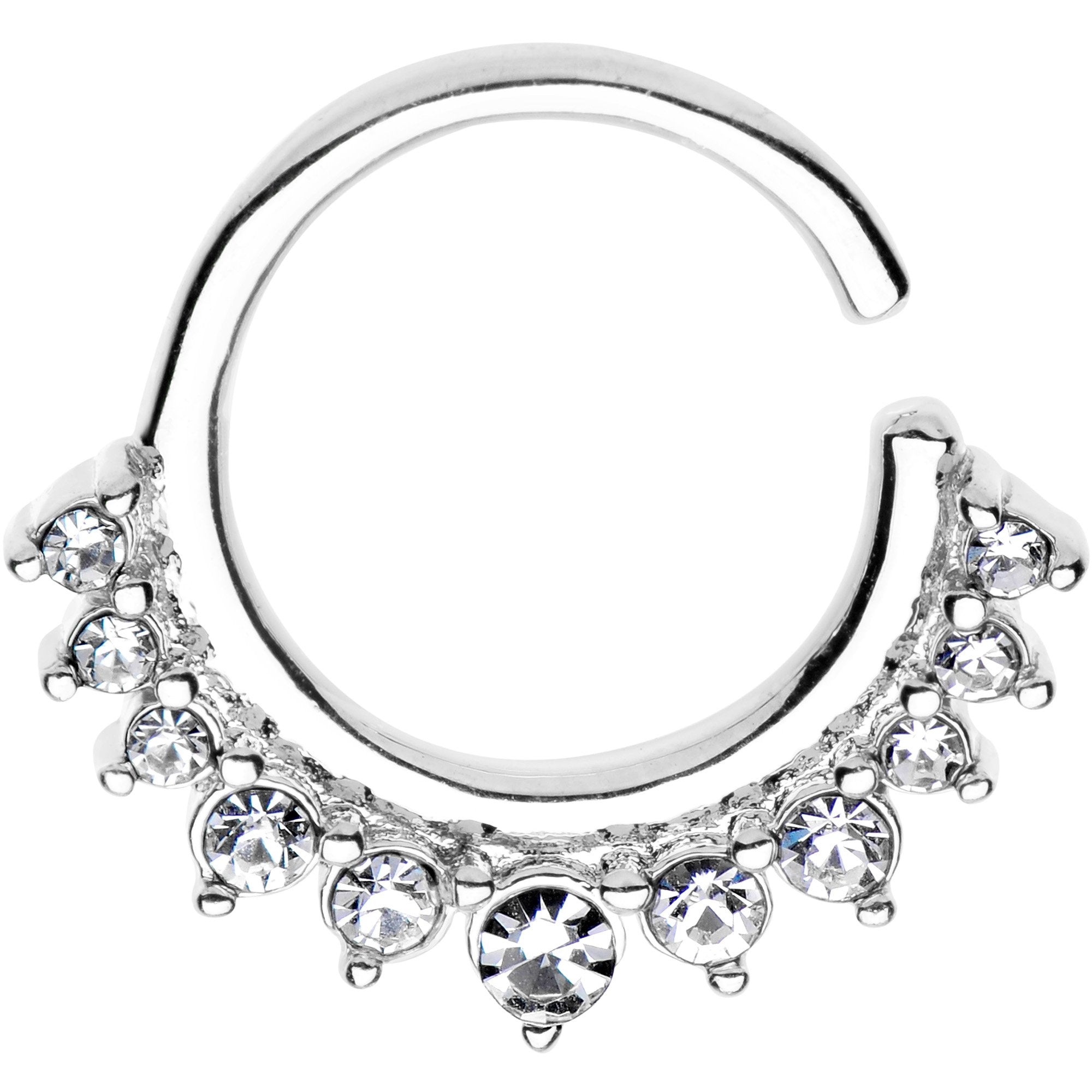 5/16 Rhodium Plated Your Highness Tiara Seamless Circular Ring