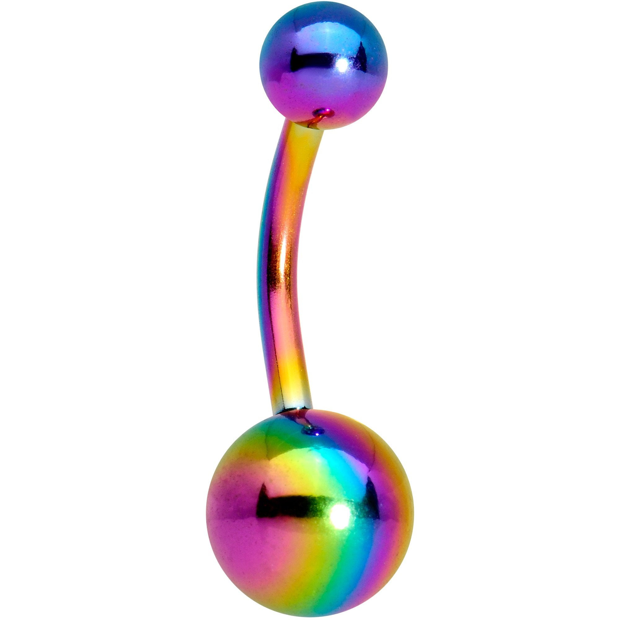 Multi Color Anodized Titanium Belly Ring Set of 5