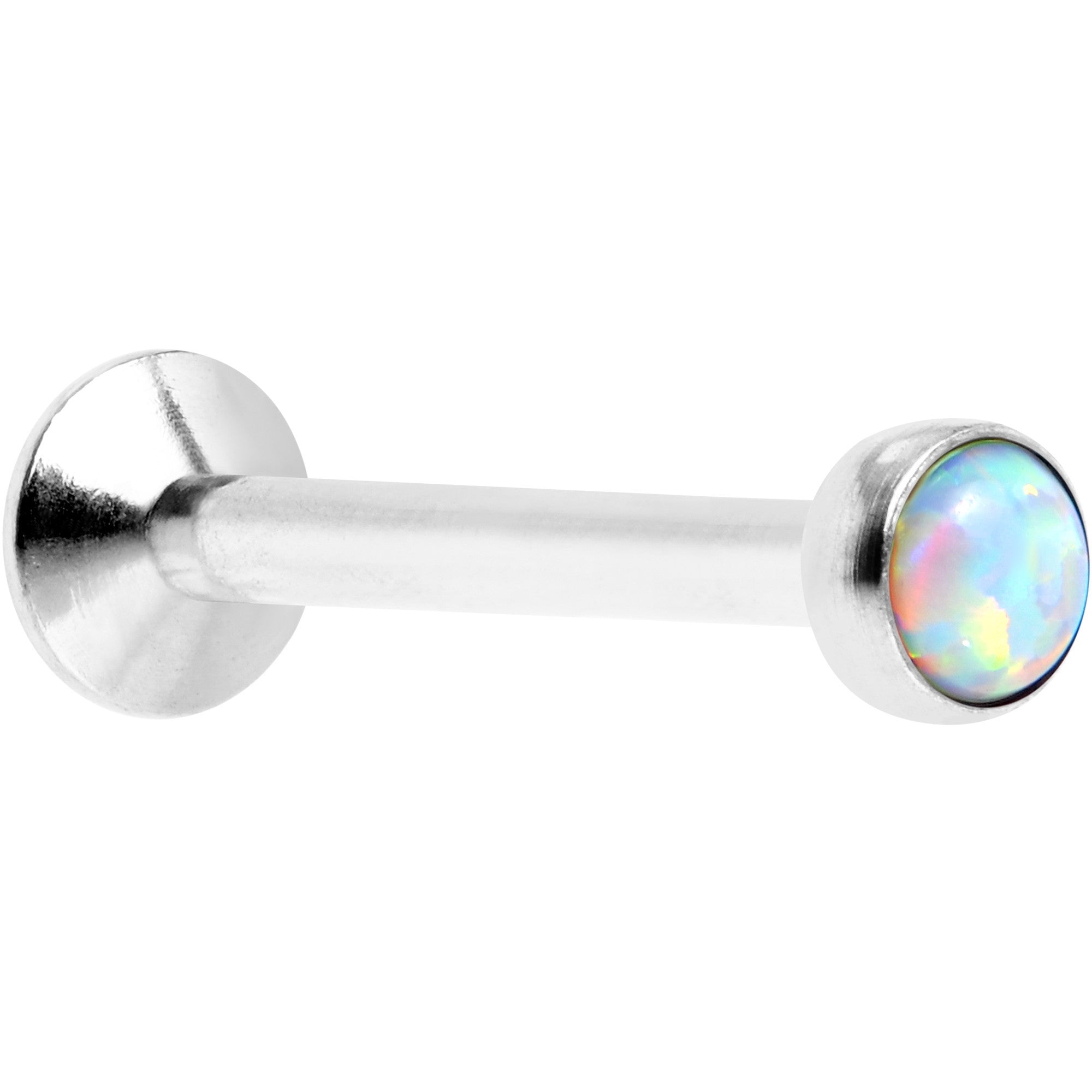 5/16 White Synthetic Opal Internally Threaded Daith Cartilage Tragus