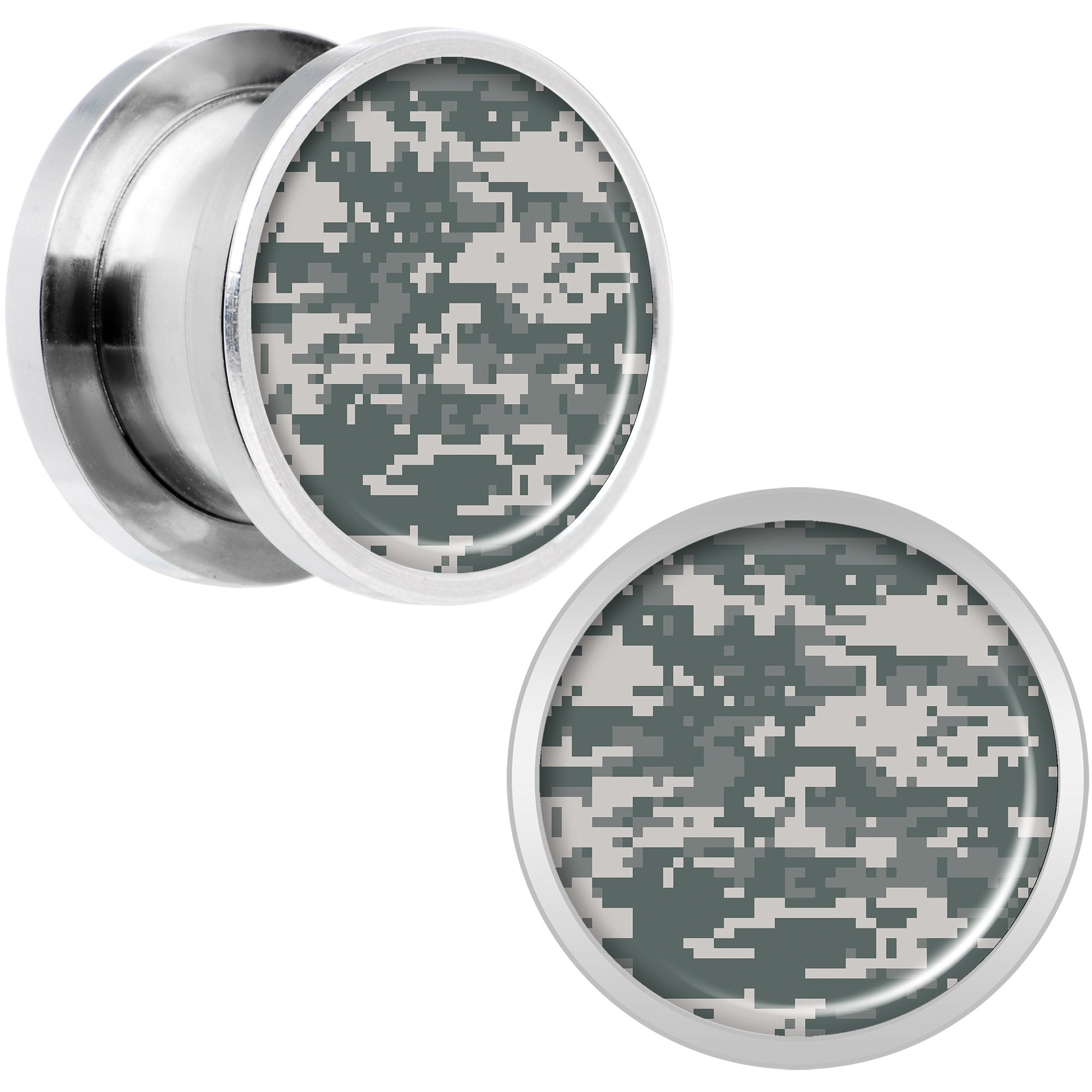 Digital Camo Print Steel Screw Fit Plug Set 1/2