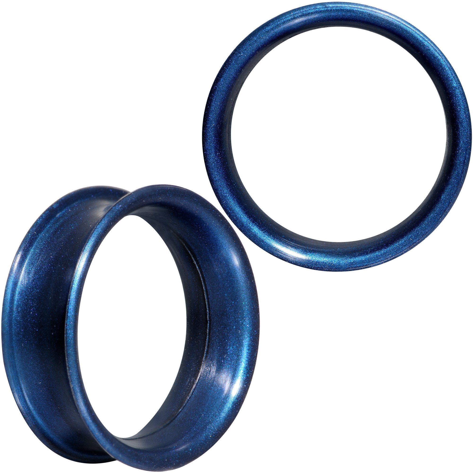 Thin Flexible Blue Silicone Tunnel Plug Set 6mm to 25mm