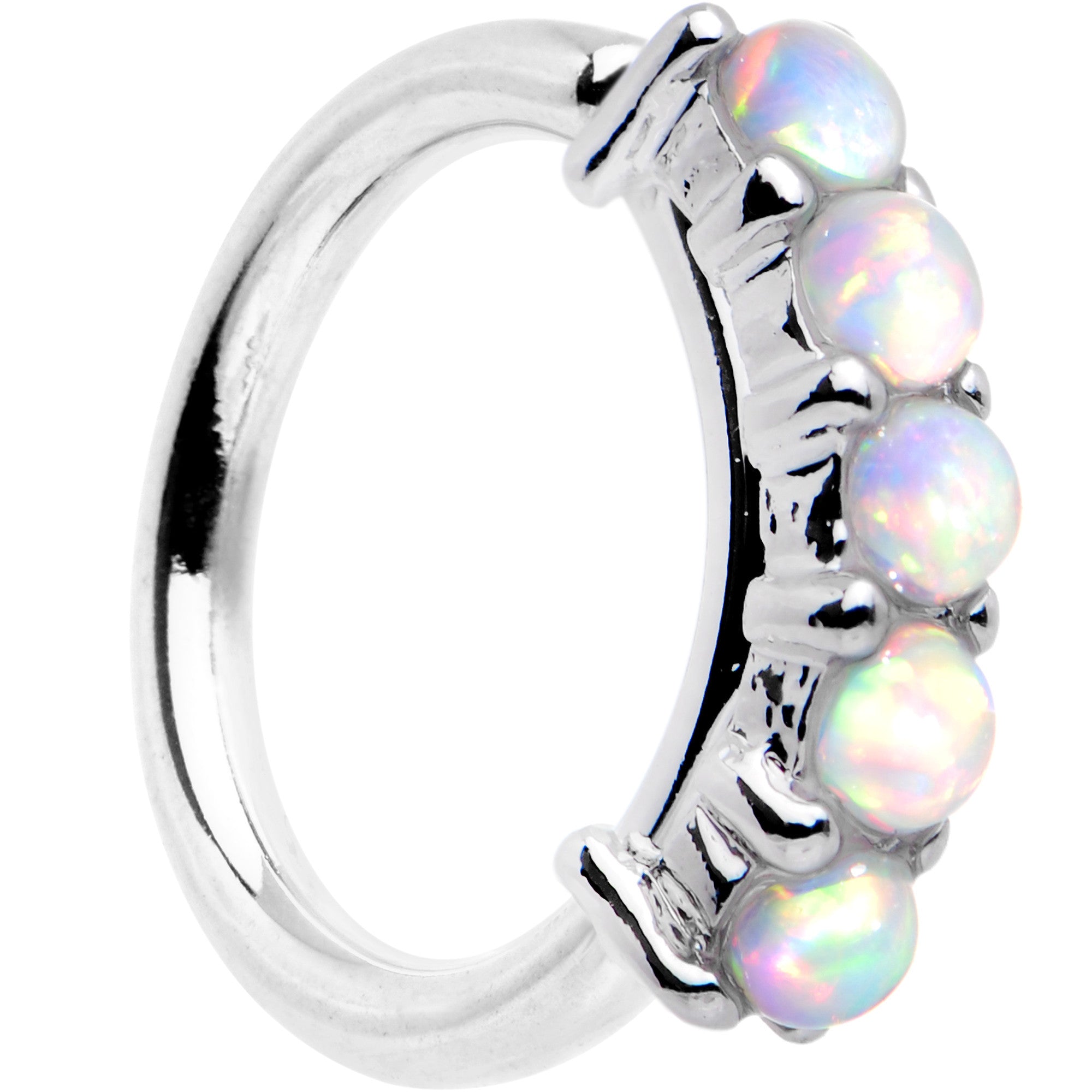 16 Gauge White Synthetic Opal Annealed Circular Ring