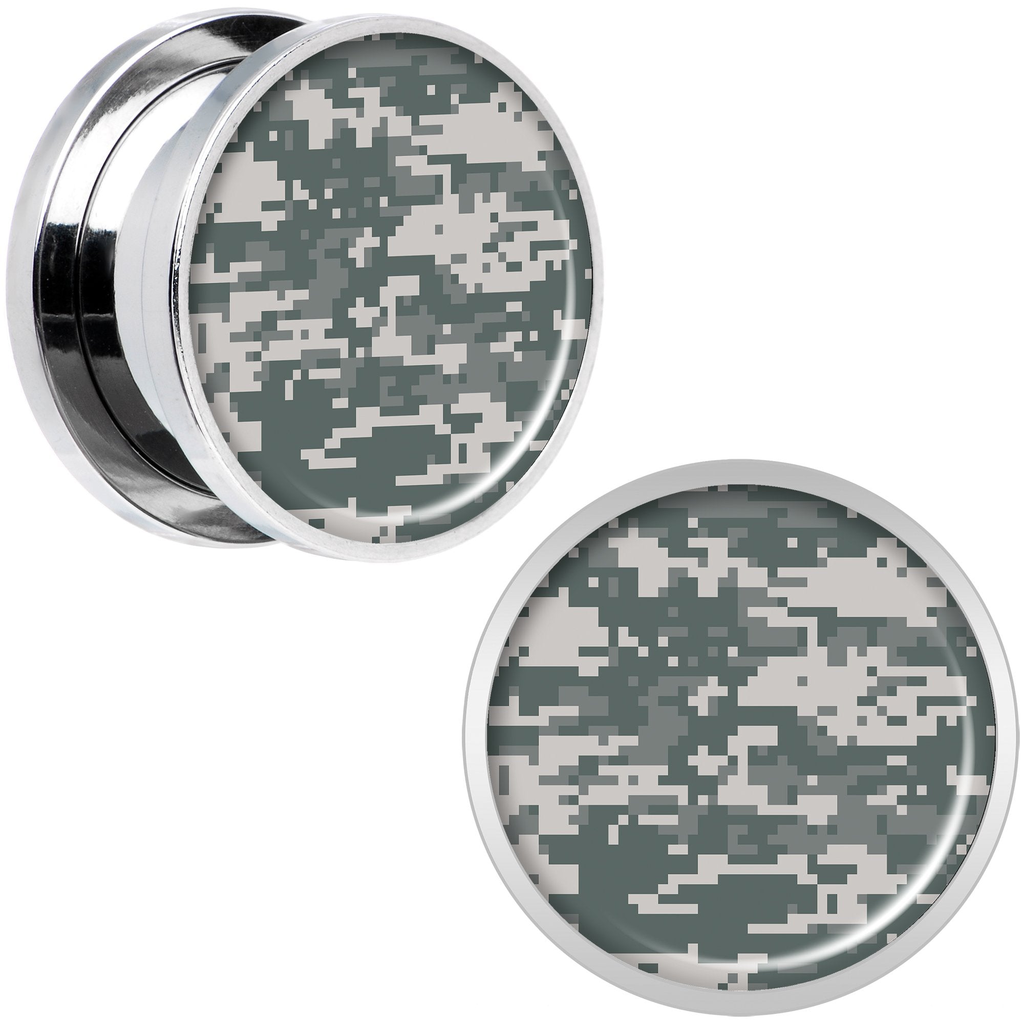 Digital Camo Print Steel Screw Fit Plug Set 5/8