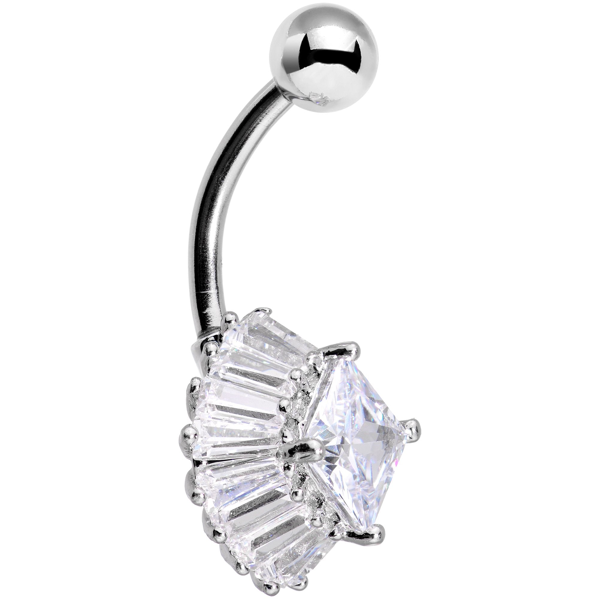 Clear Gem Big Bad Belly Ring