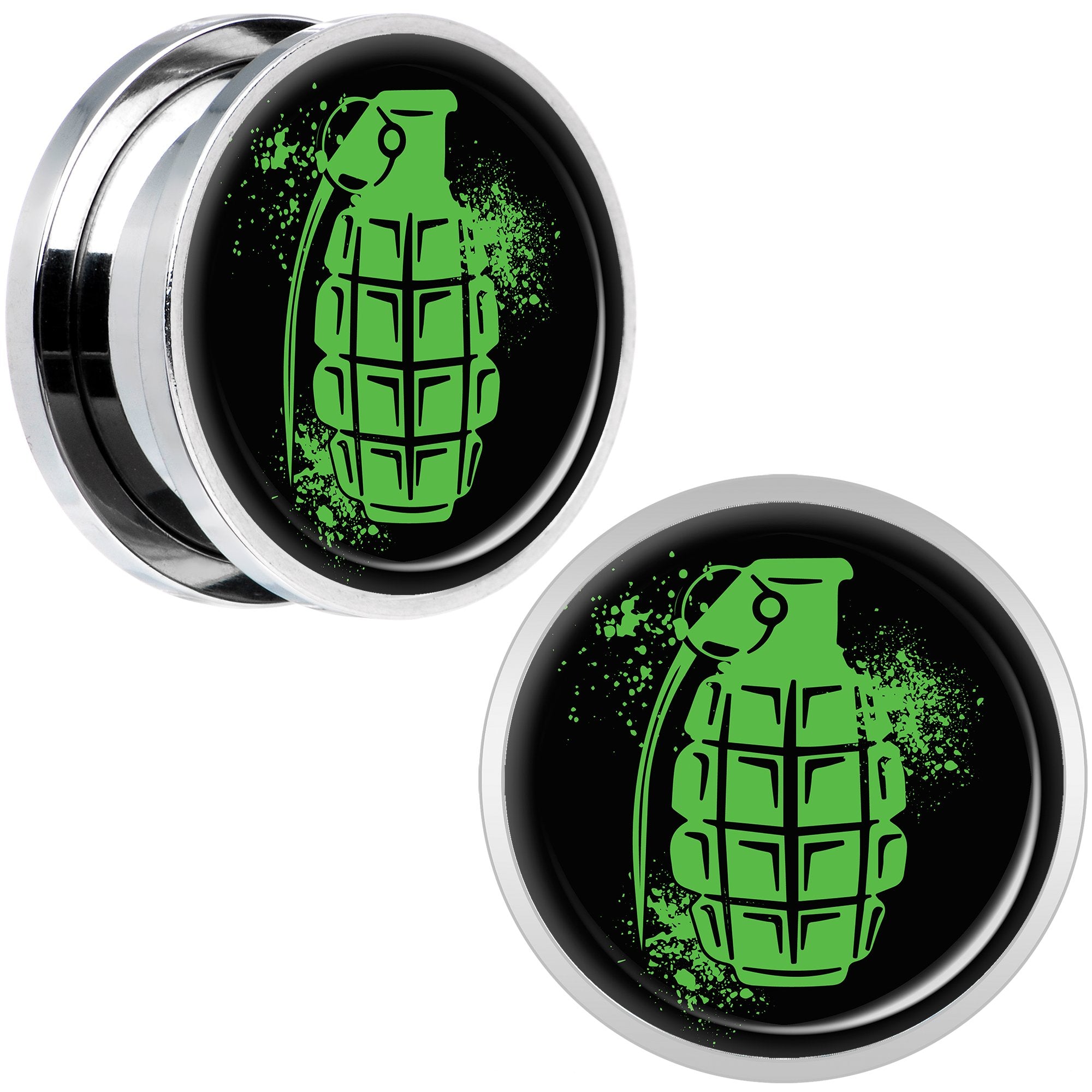 Green Grenade Steel Screw Fit Plug Set 18mm