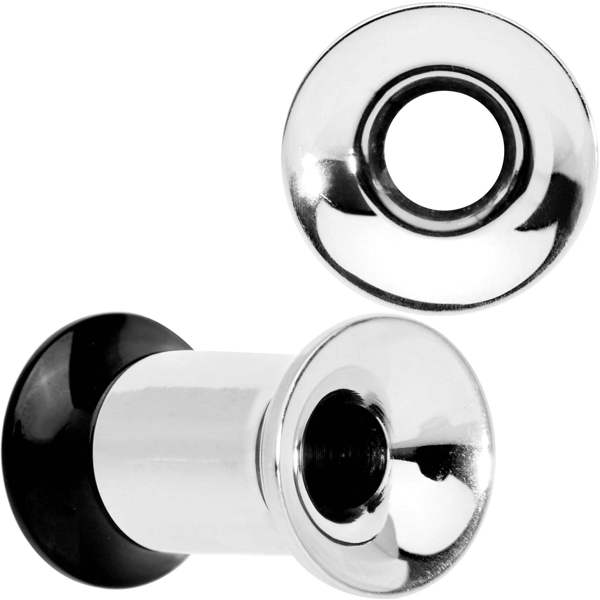 Steel Black Two Tone Screw Fit Tunnel Plug Set 3mm to 16mm