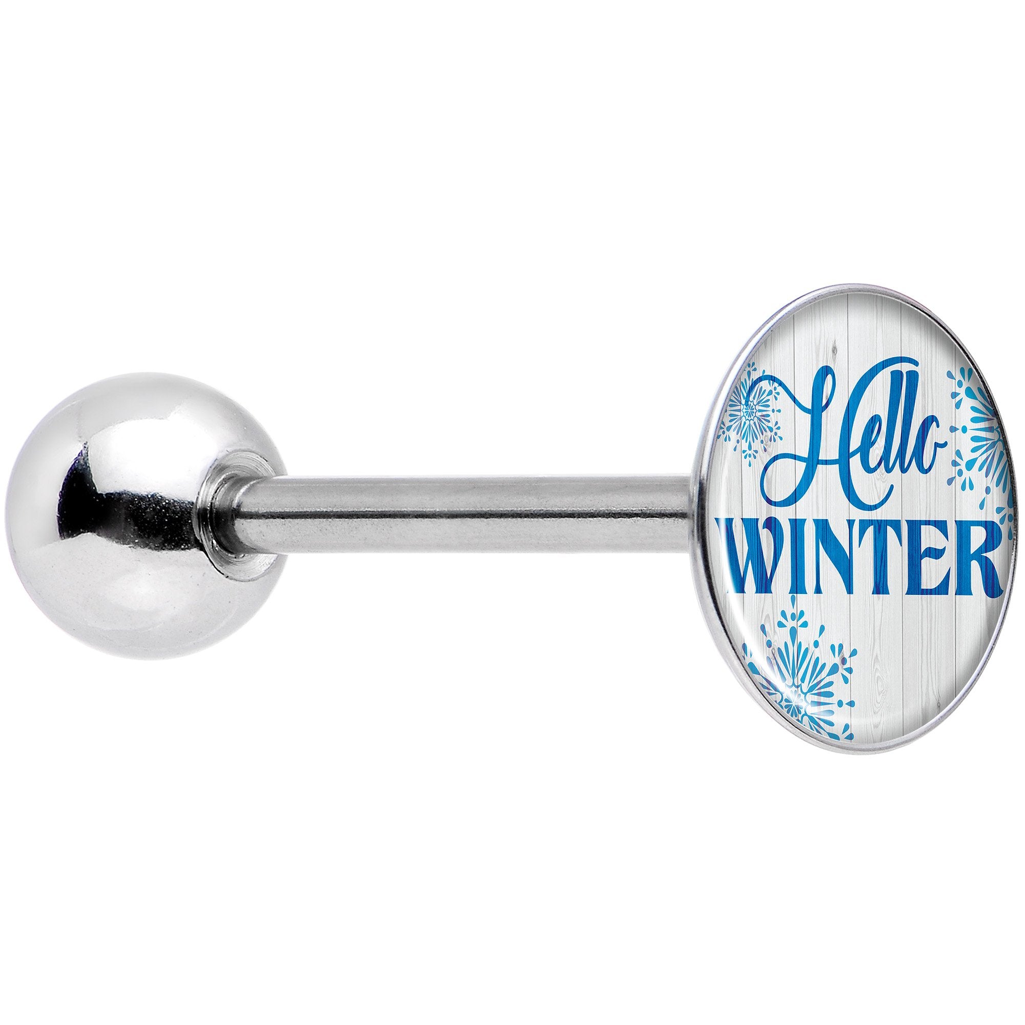 Hello Winter Snowflake Barbell Tongue Ring