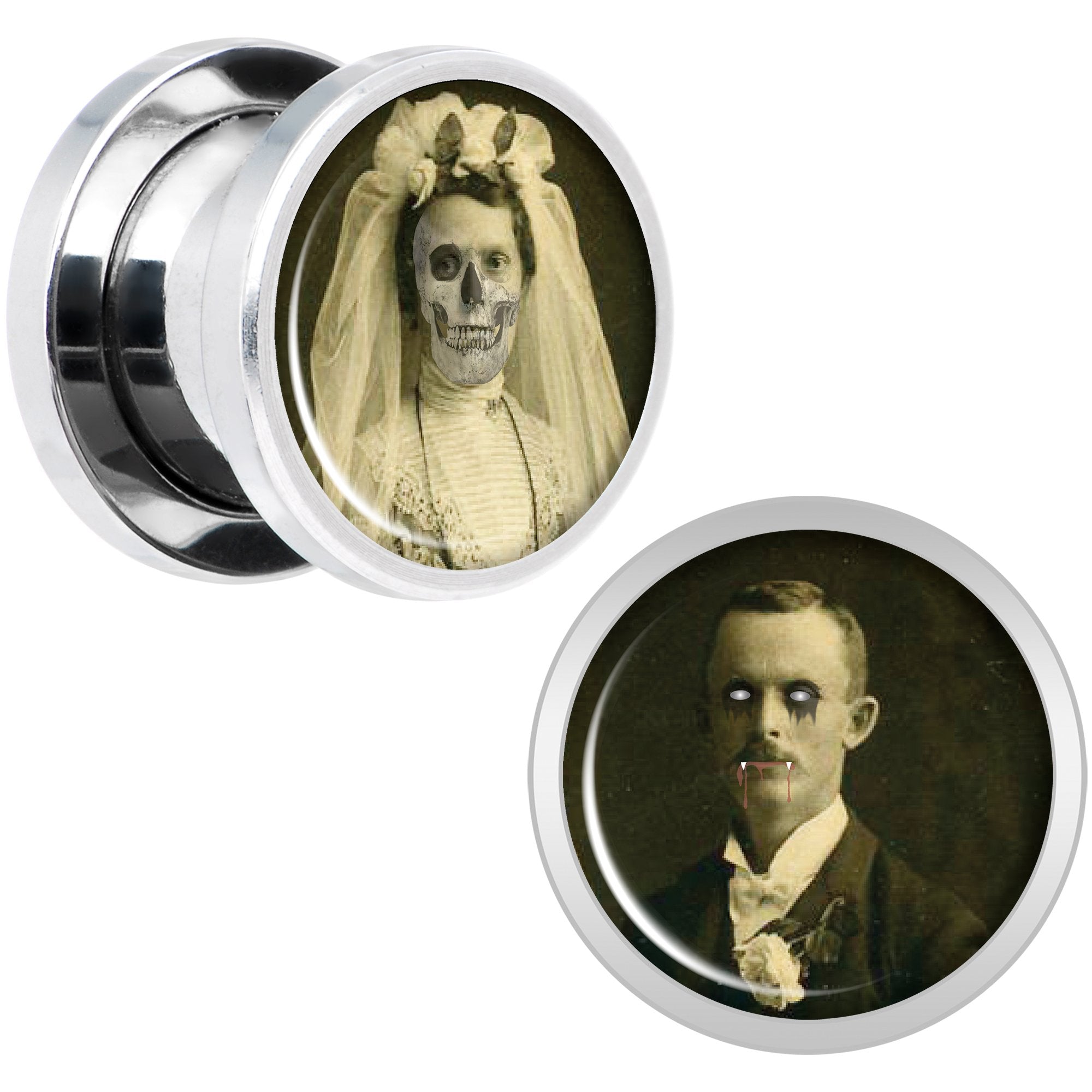 Undead Bride and Groom Halloween Plug Set 00 Gauge