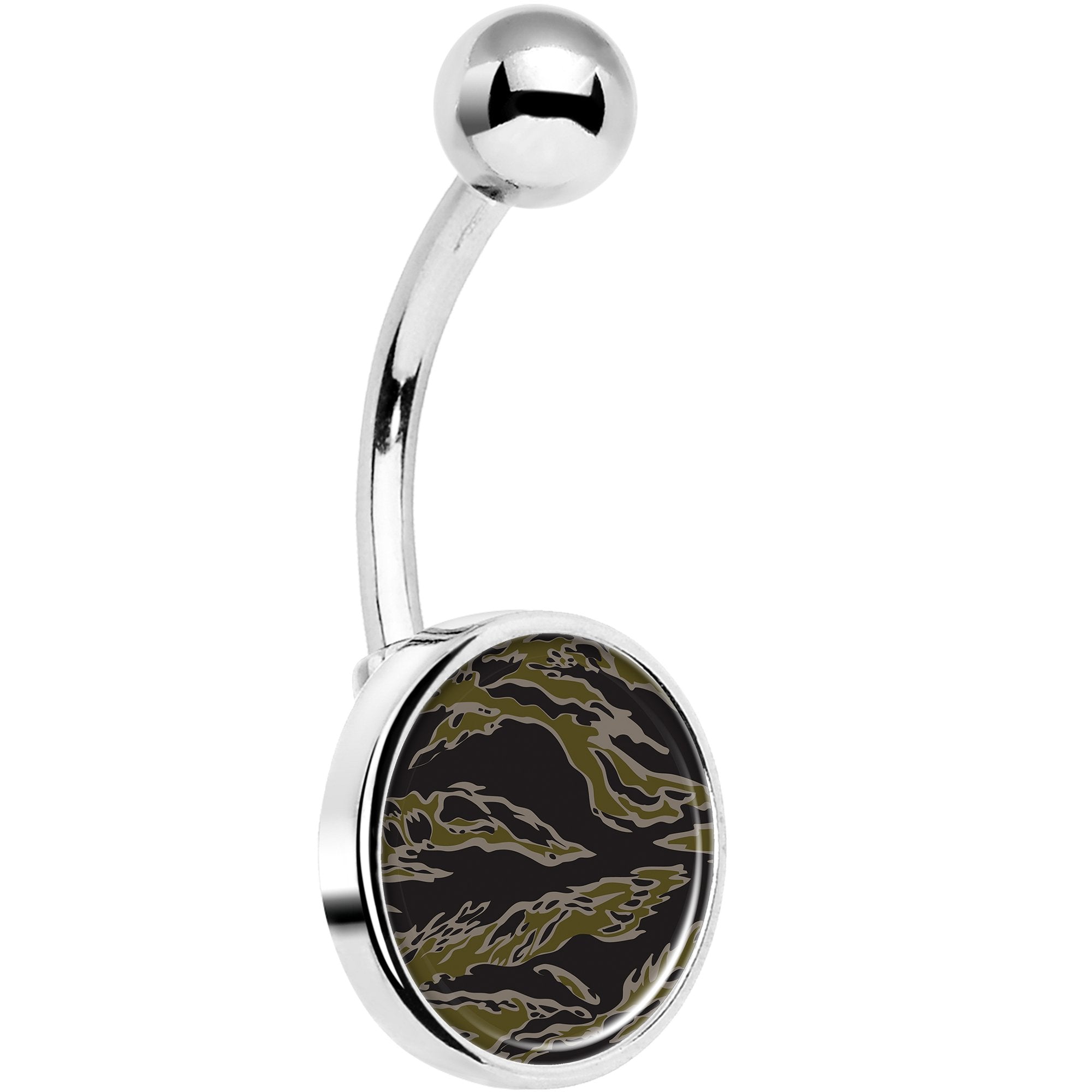 Tiger Camo Print Belly Ring