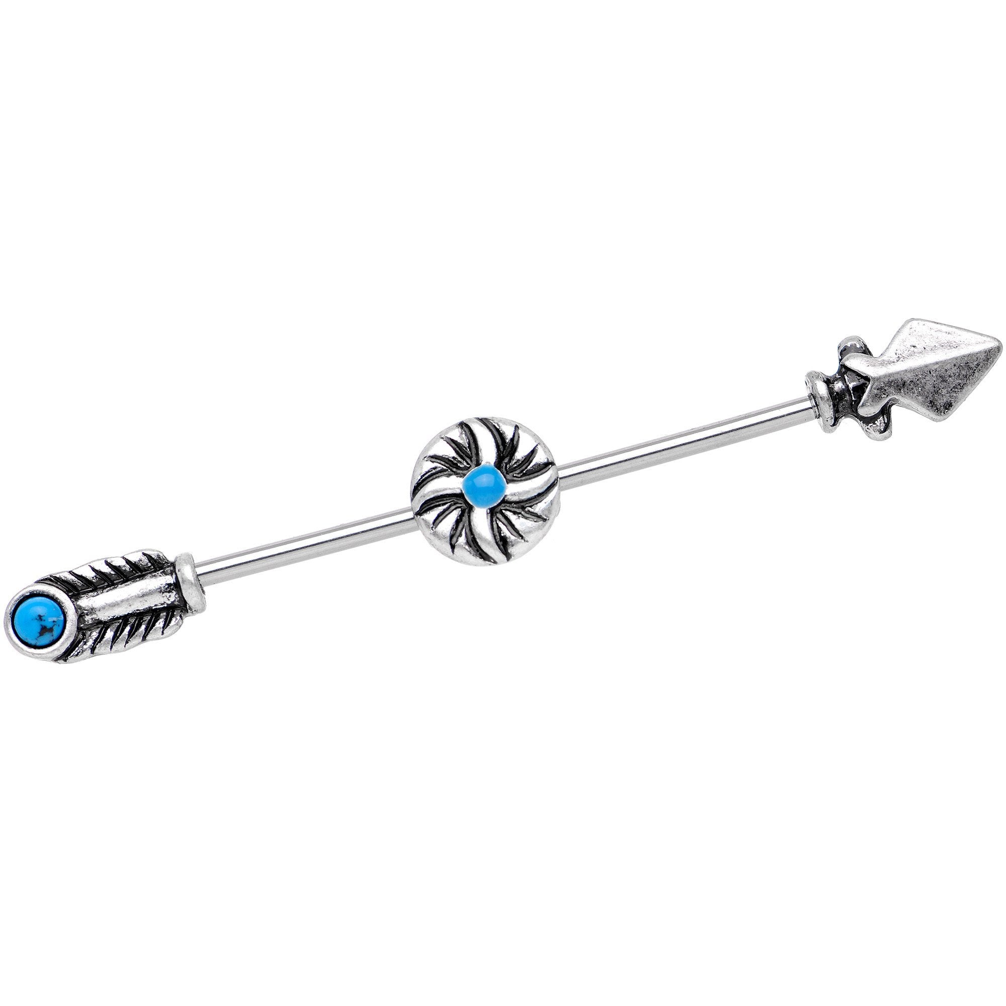 Southwestern Blue Sacred Spear Industrial Barbell 38mm