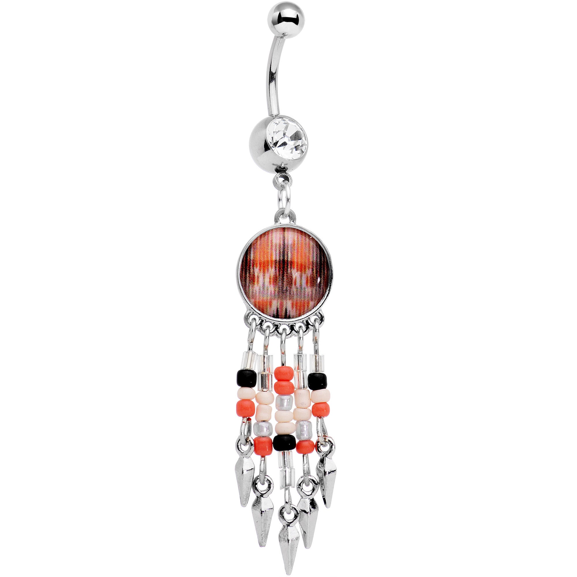 Southwestern Sunrise Dreamcatcher Dangle Belly Ring