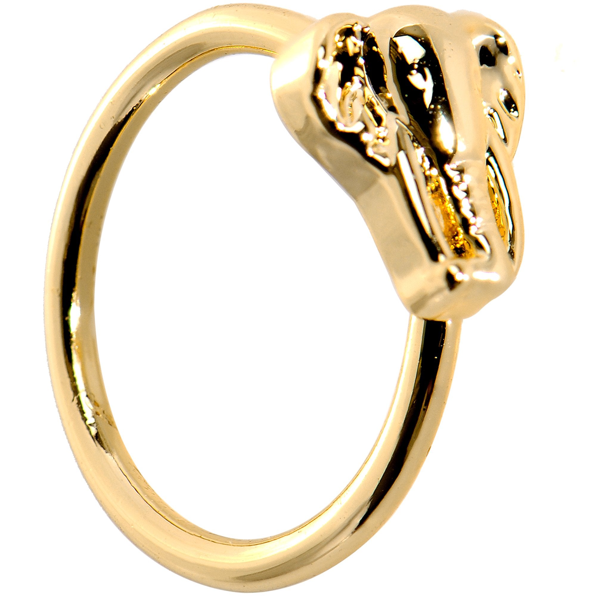 18 Gauge 5/16 Annealed Gold Tone Proud Elephant Seamless Circular Ring