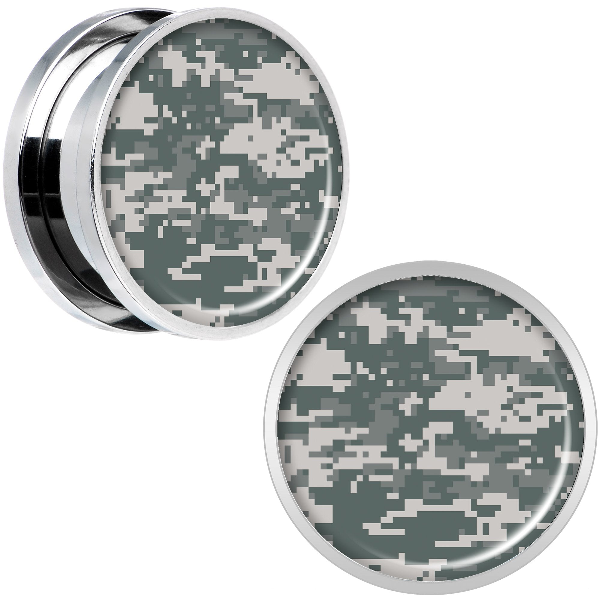 Digital Camo Print Steel Screw Fit Plug Set 18mm