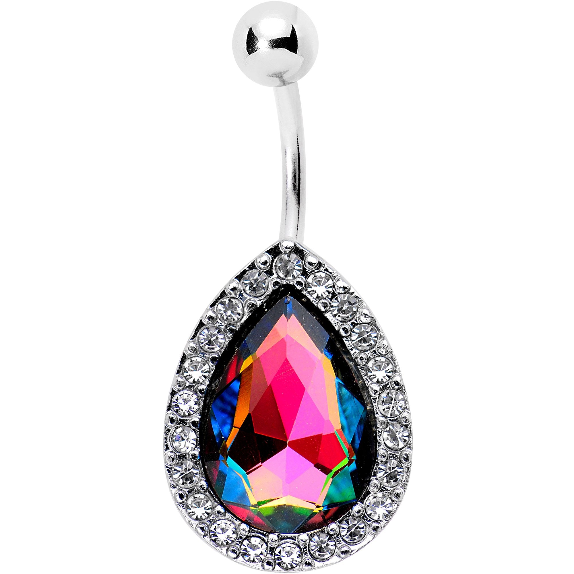 Clear Aurora Gem Glamour Girl Belly Ring