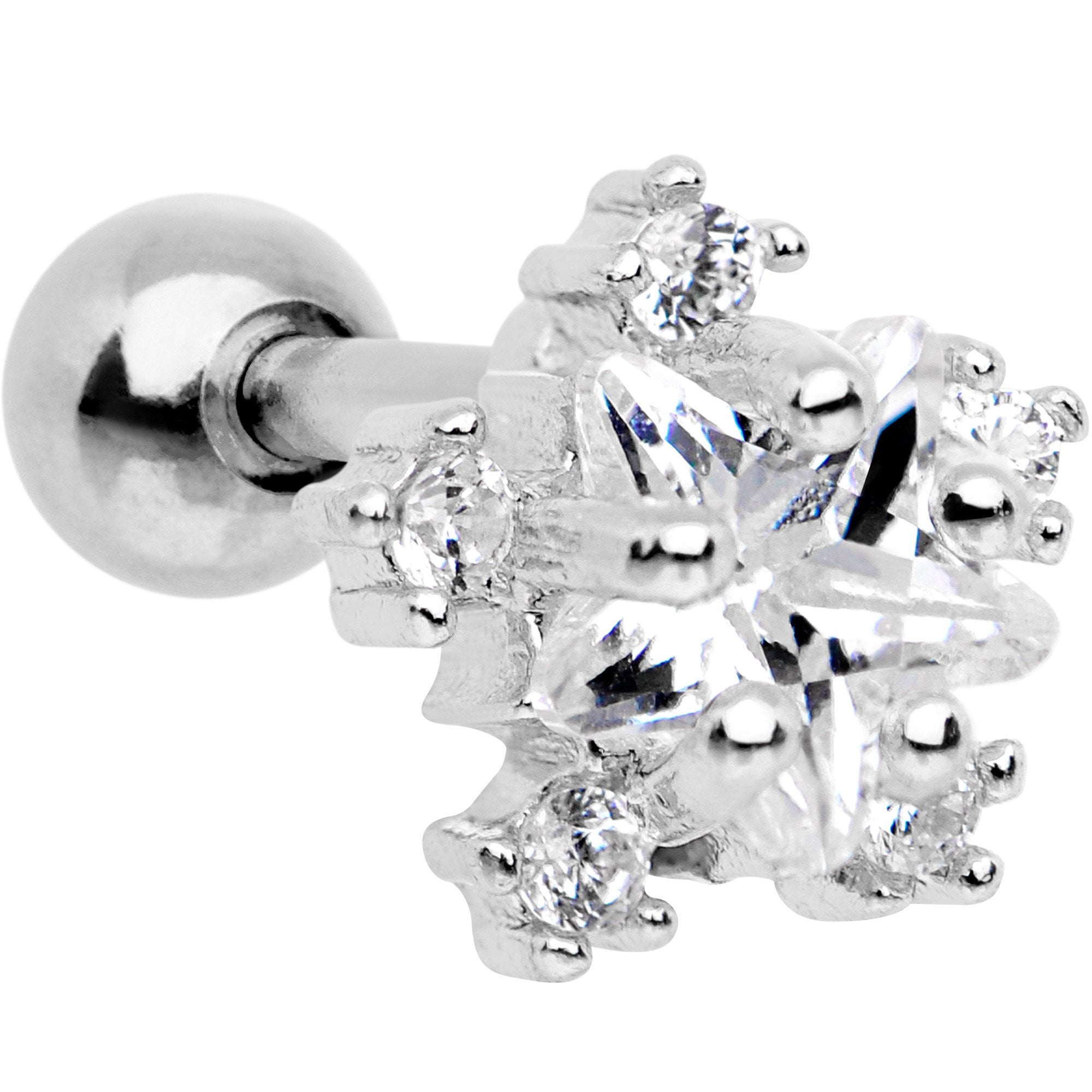 Clear CZ Gem Stardust Tragus Cartilage Earring