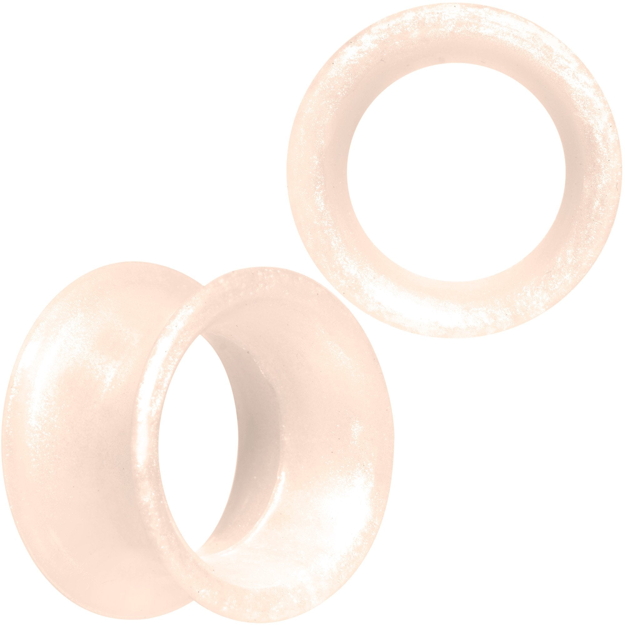 Thin Flexible Peach Silicone Tunnel Plug Set 11mm to 25mm