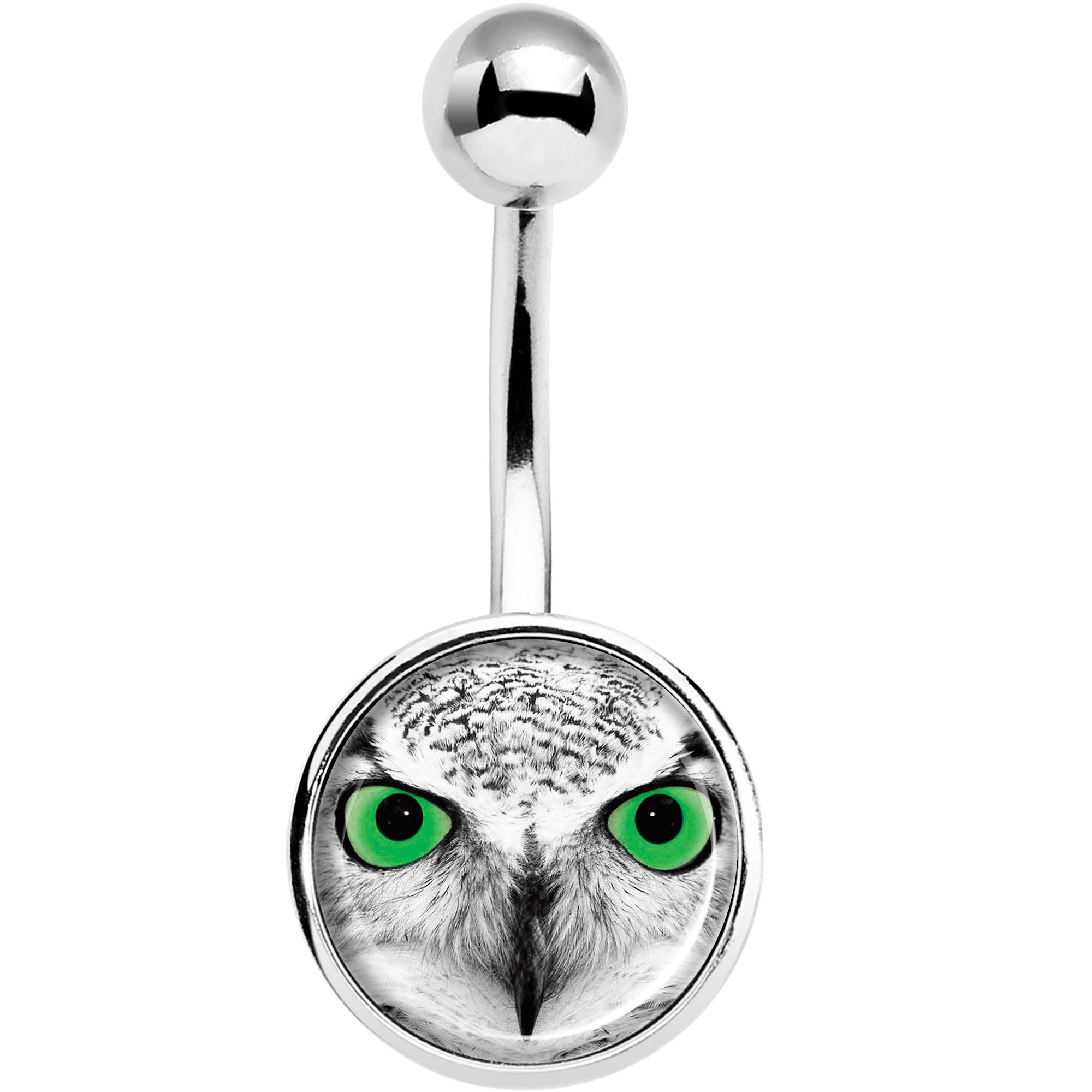 Black White Owl Belly Ring