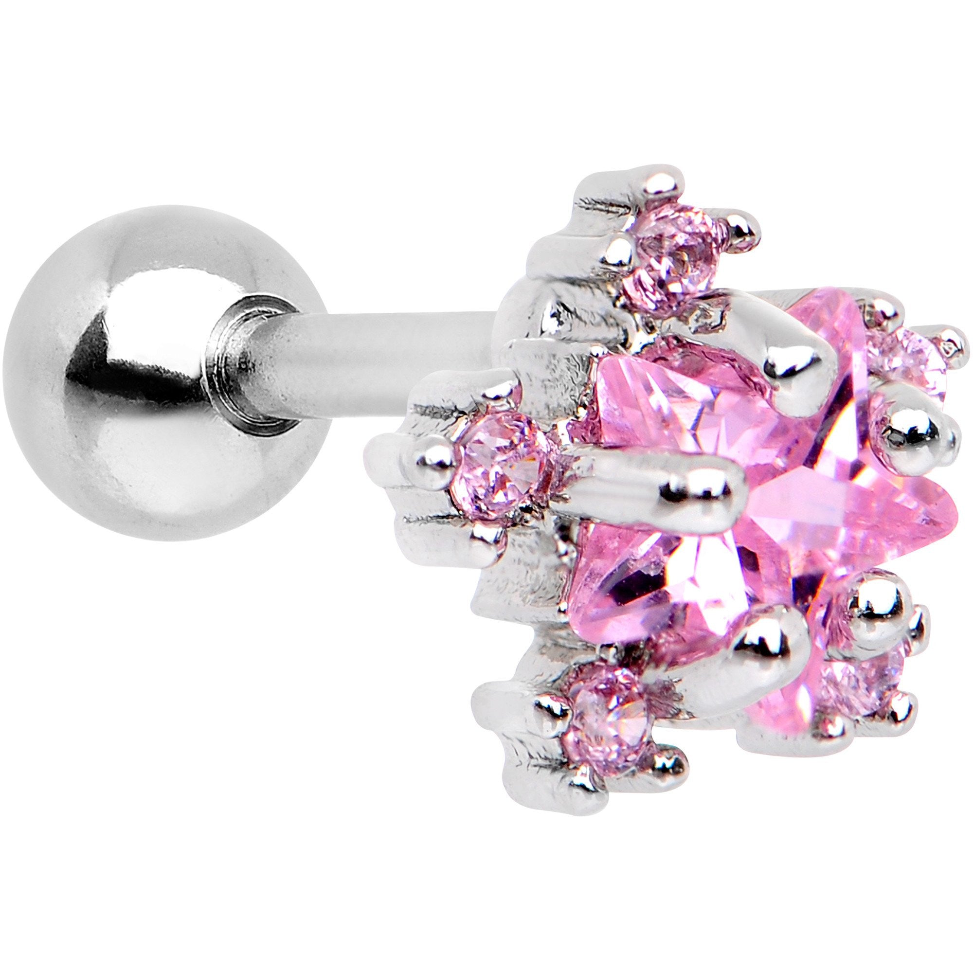 Pink CZ Gem Stardust Tragus Cartilage Earring