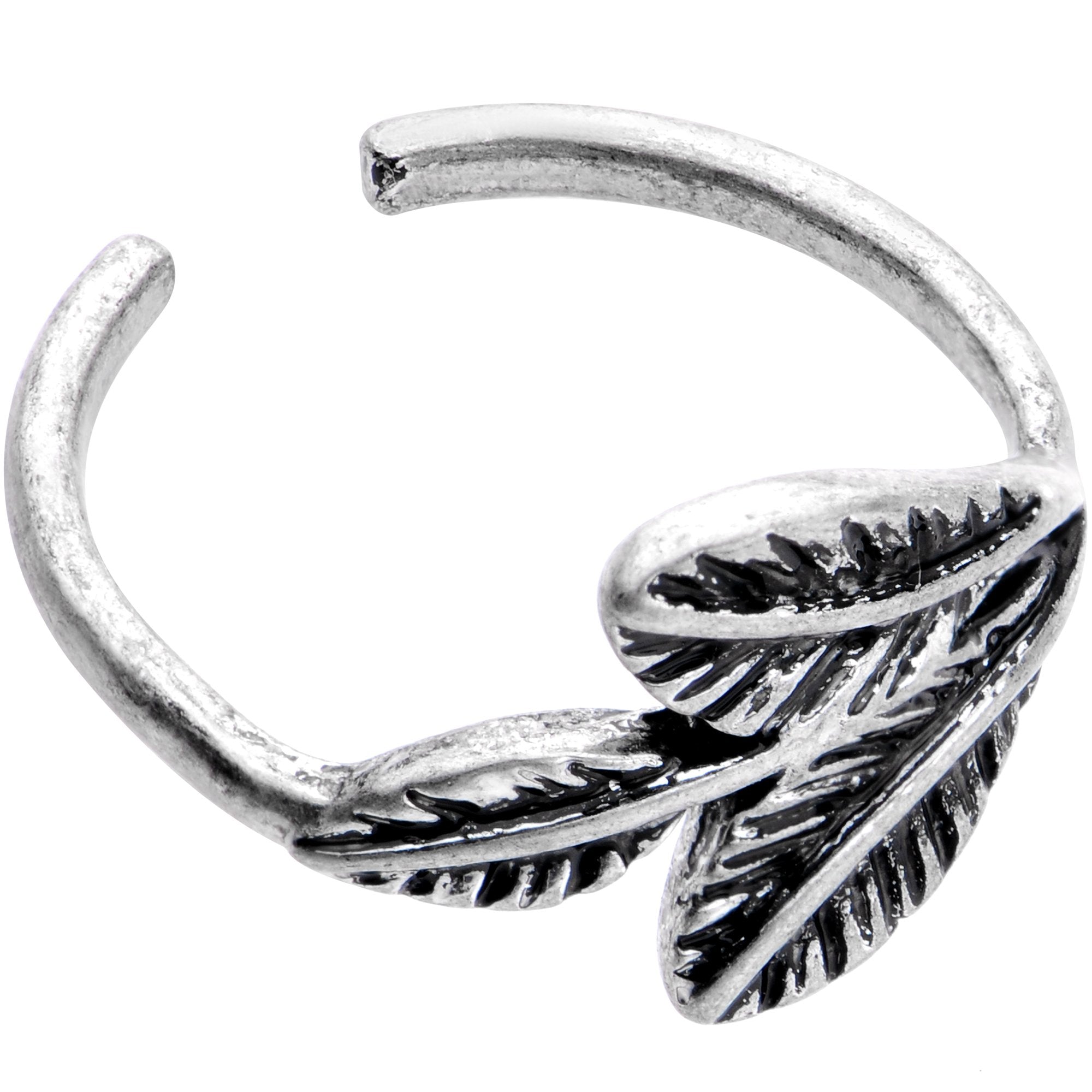 Silver Plated Plume of Feathers Toe Ring