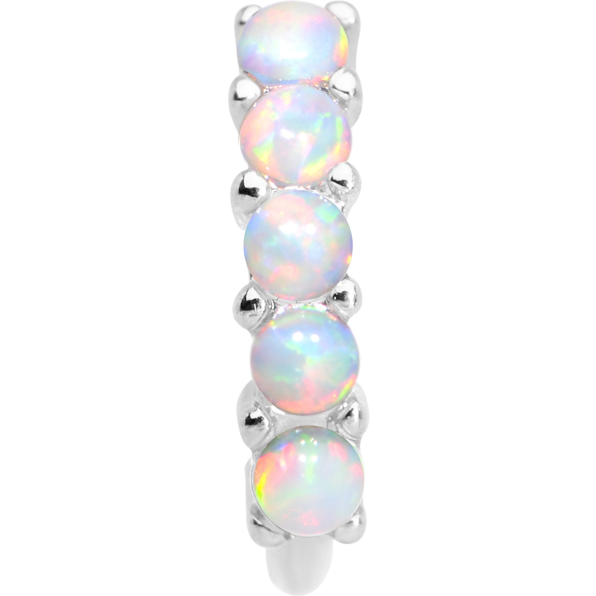 16 Gauge White Synthetic Opal Annealed Circular Ring