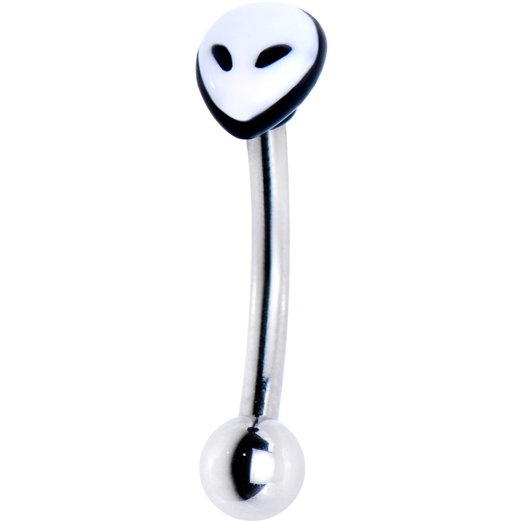 16 Gauge 5/16 Gray Alien Curved Eyebrow Ring