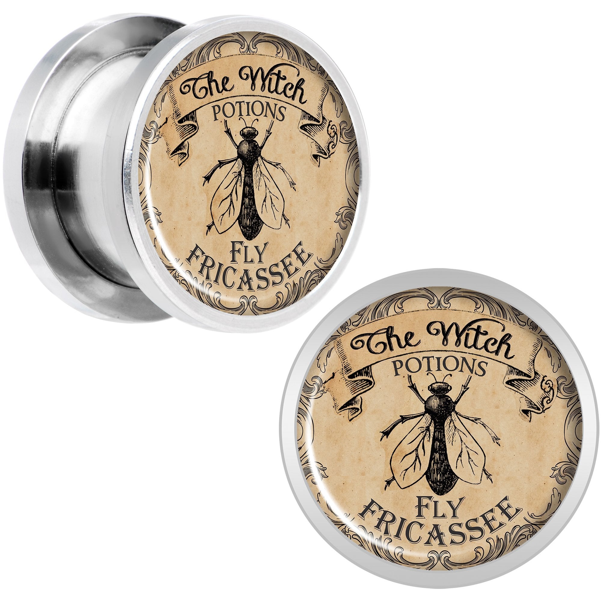 Witches Brew Fly Fricassee Halloween Plug Set  0 Gauge to 20mm