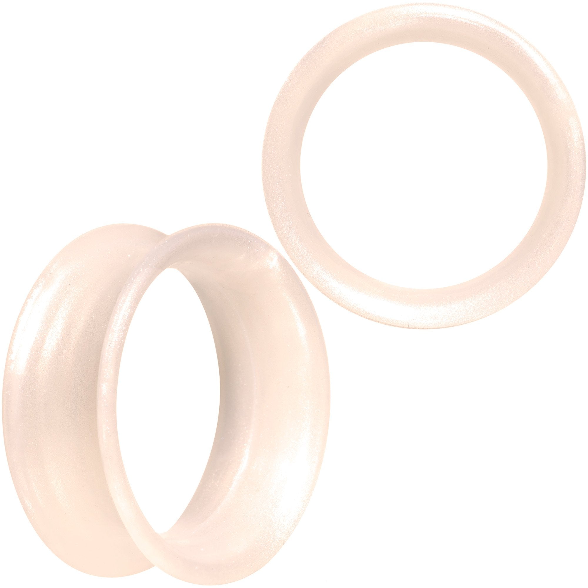 Thin Flexible Peach Silicone Tunnel Plug Set 11mm to 25mm