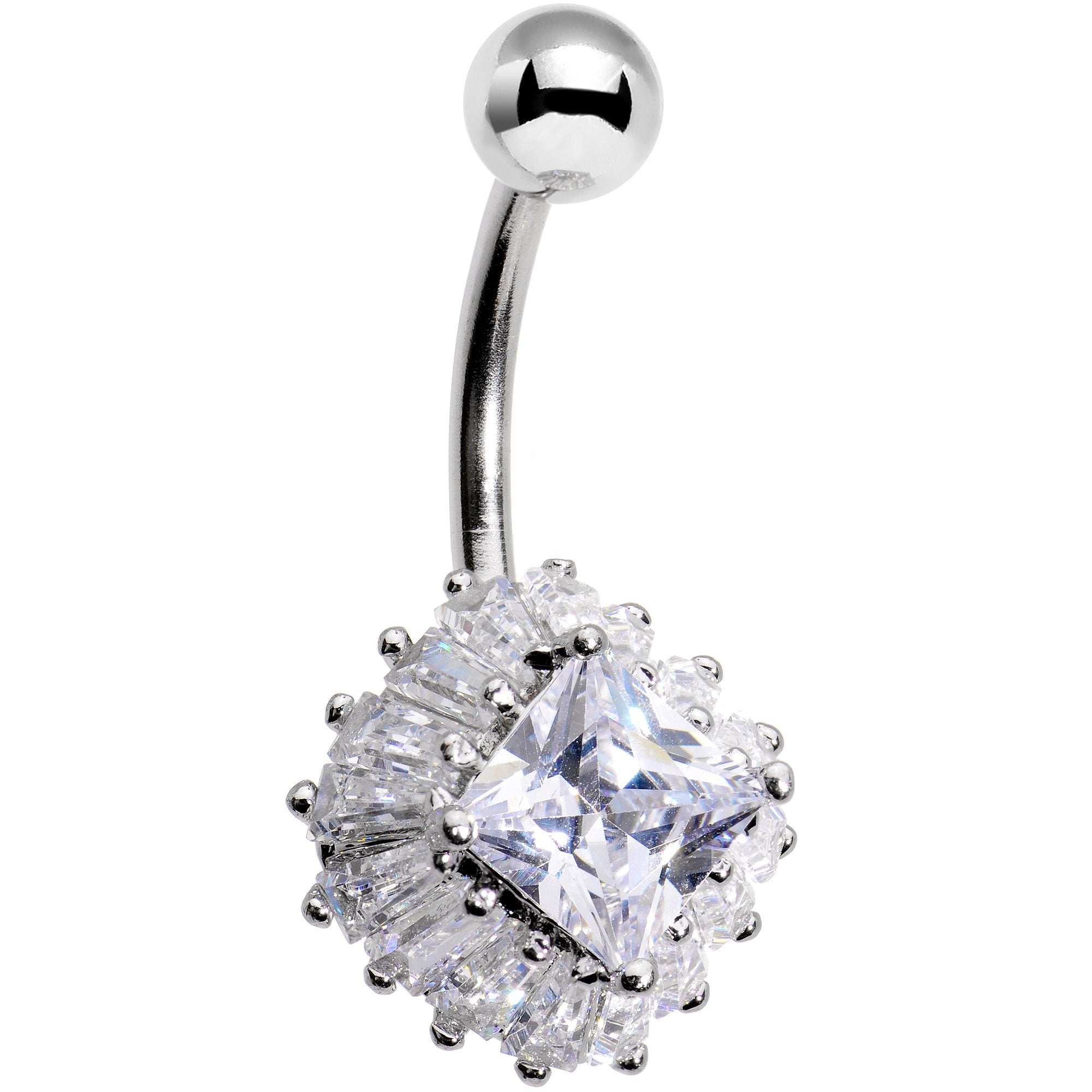 Clear Gem Big Bad Belly Ring