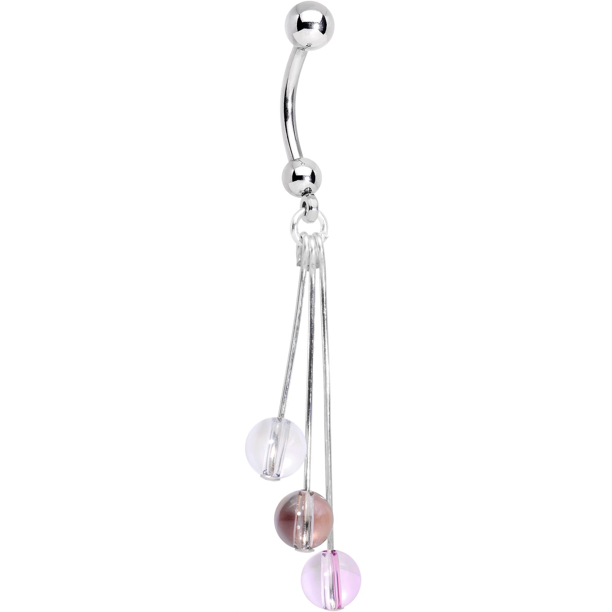 Handcrafted Cascade Dangle Belly Ring Created with Crystals