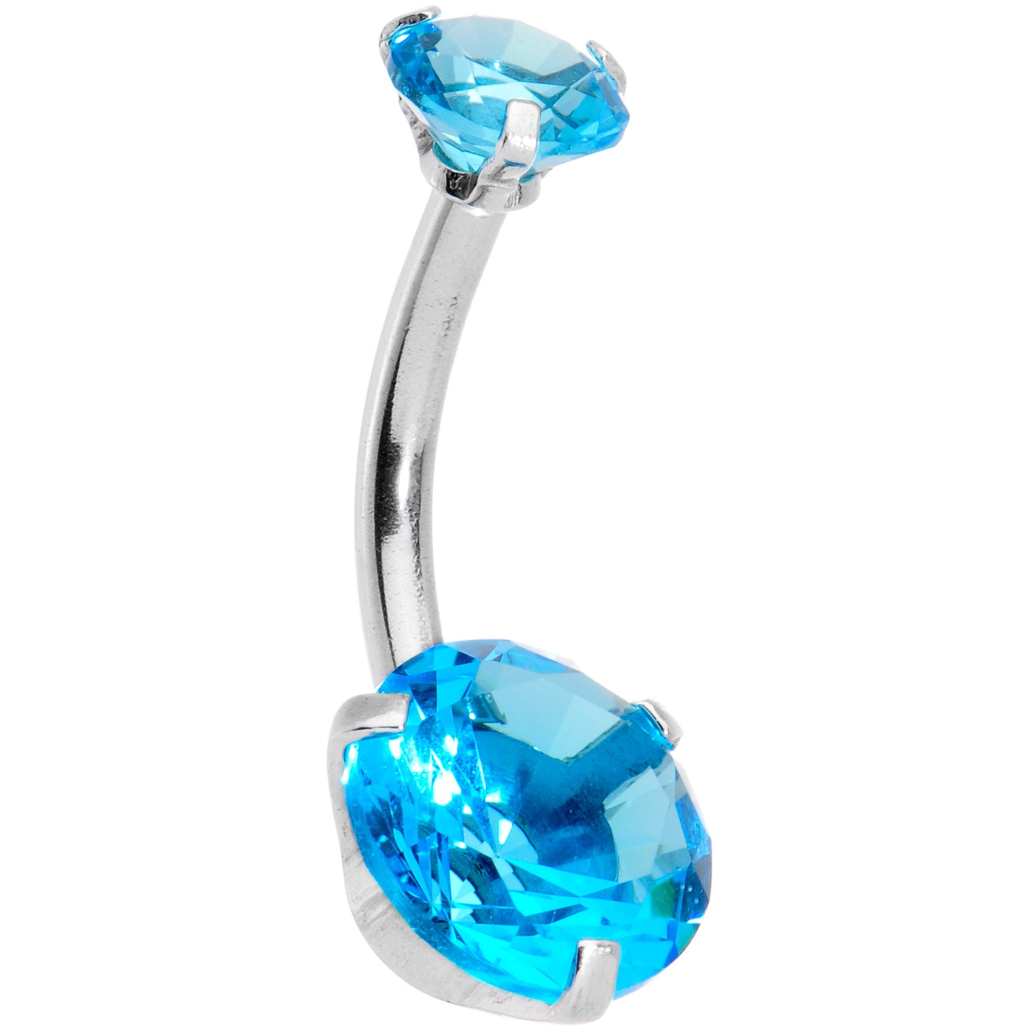 Aqua Gem Swagger Sweep Dangle Belly Ring